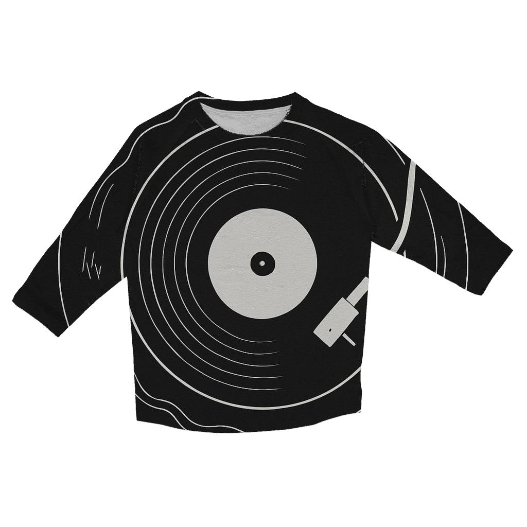 Monochrome Turntable Orbit Diagram trendy 3/4 sleeve tops