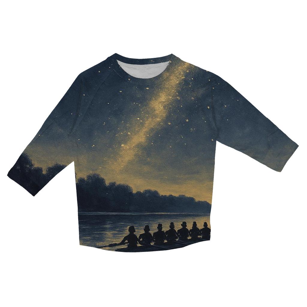Starlit Wake Rowing United Kingdom printed three quarter sleeve shirts