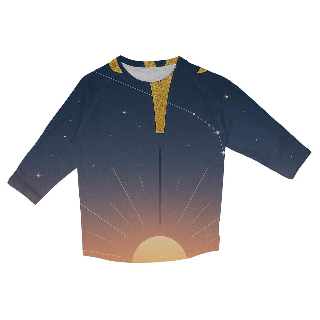 Aries Equinox Fire Glyph Horizon printed three quarter sleeve shirts