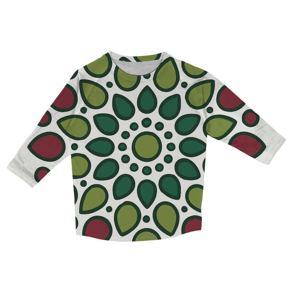 Pine Cone Dot Mandala Ornament cotton quarter sleeve shirts