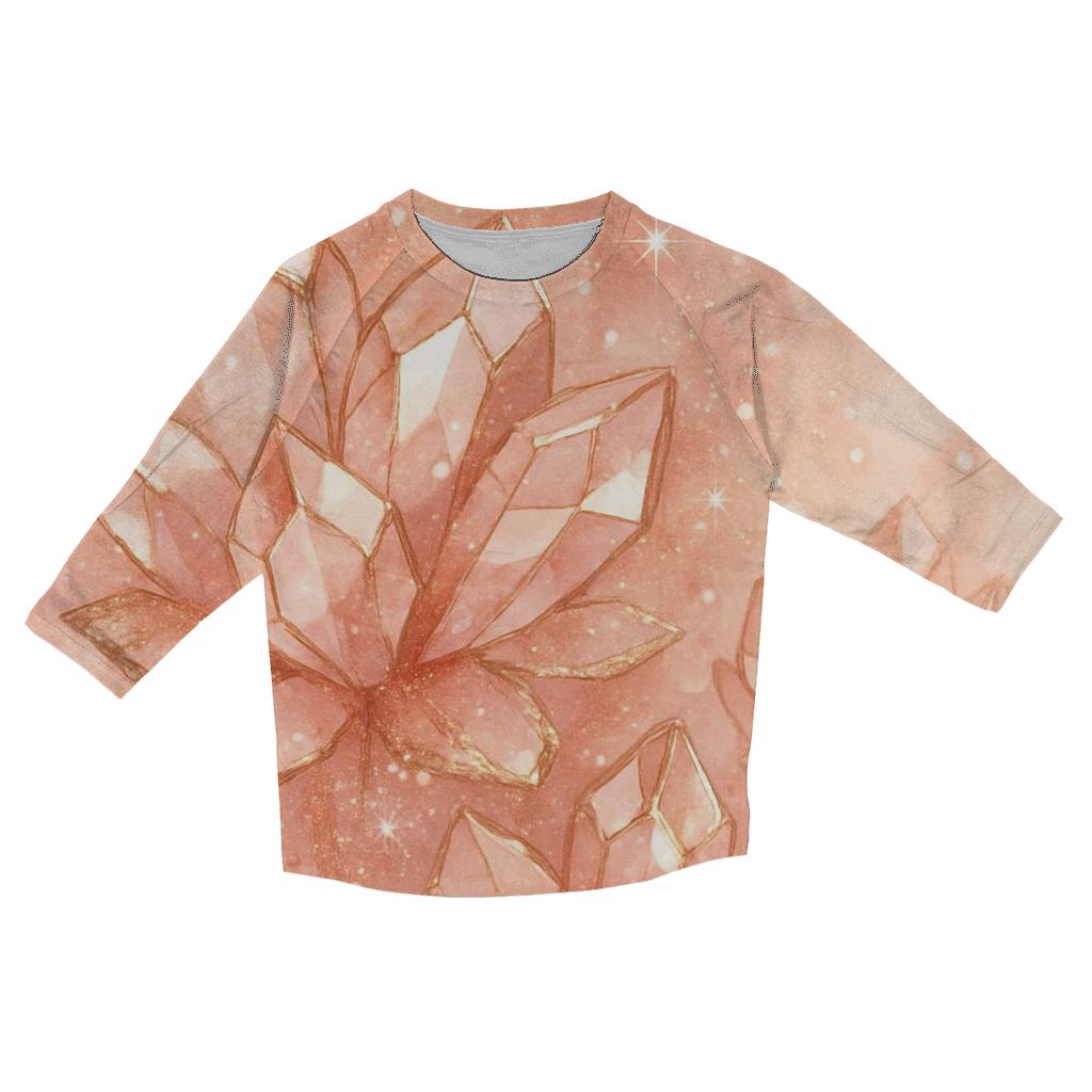 Rose Gold Crystal Garden designer 3/4 sleeve blouses