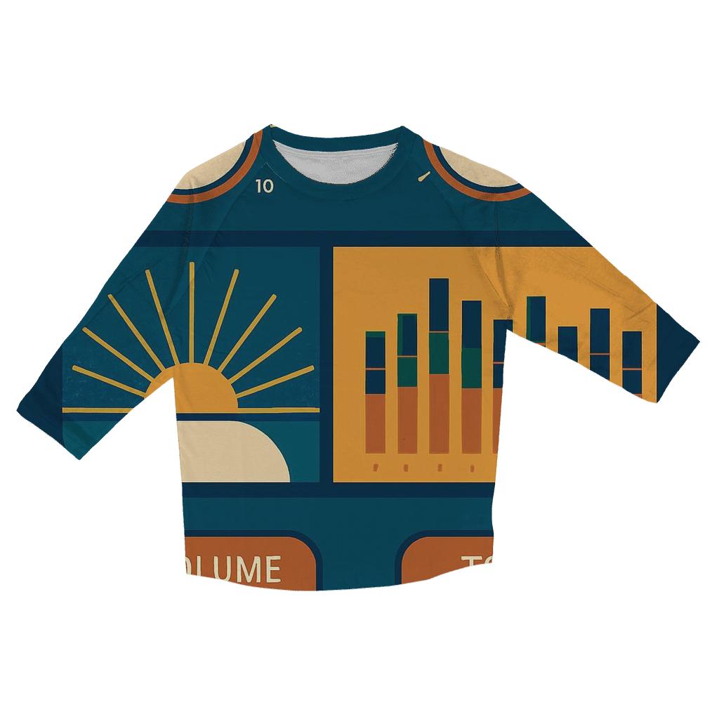 Analog HiFi Dial Sunburst Panels cotton quarter sleeve shirts