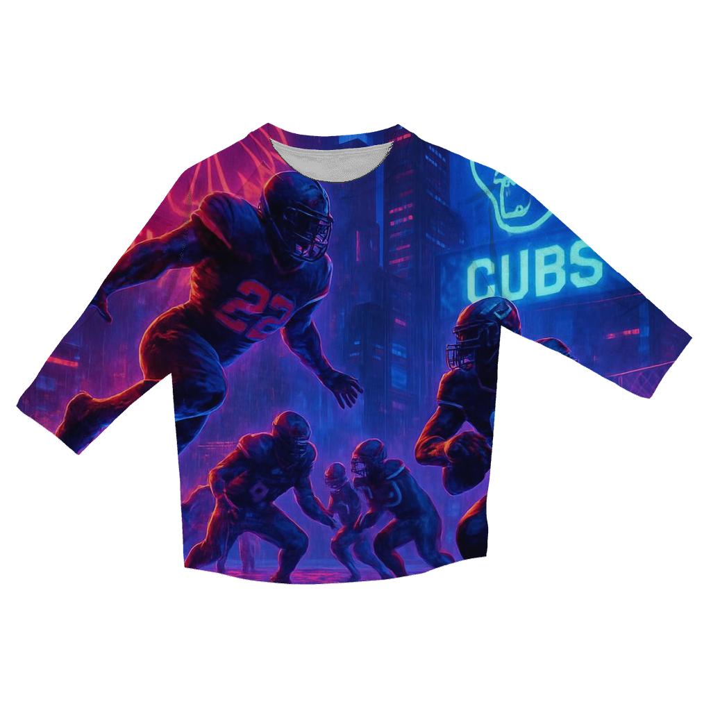 Neon Rooftop Rumble Braves Vs Cubs casual three quarter sleeve shirts