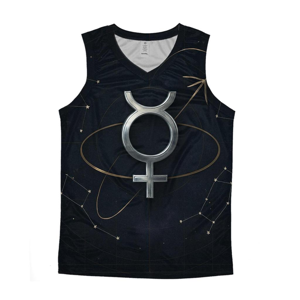 Mercury Retrograde Star Chart Warning graphic print tank tops