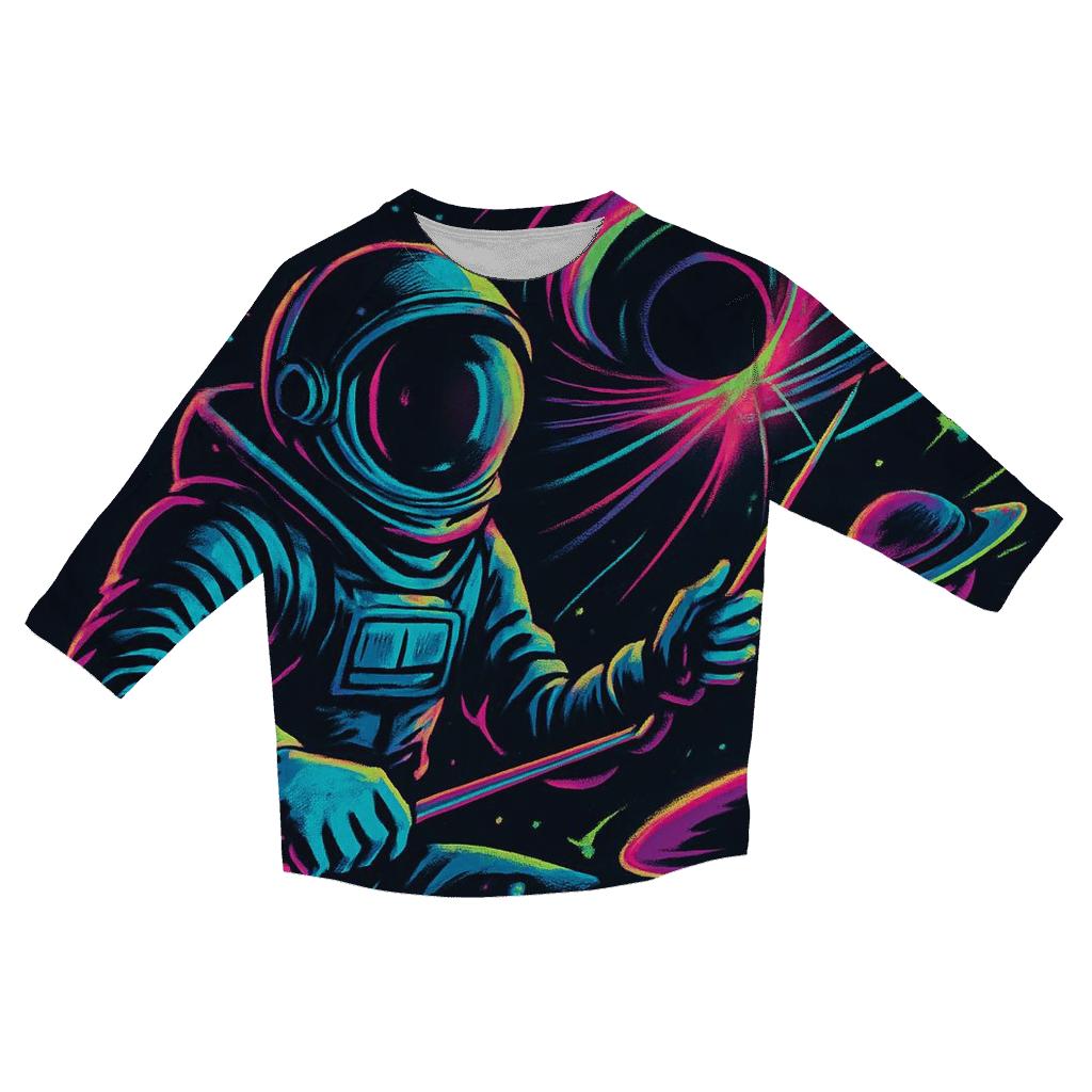 Black Hole Street Drummer casual three quarter sleeve shirts