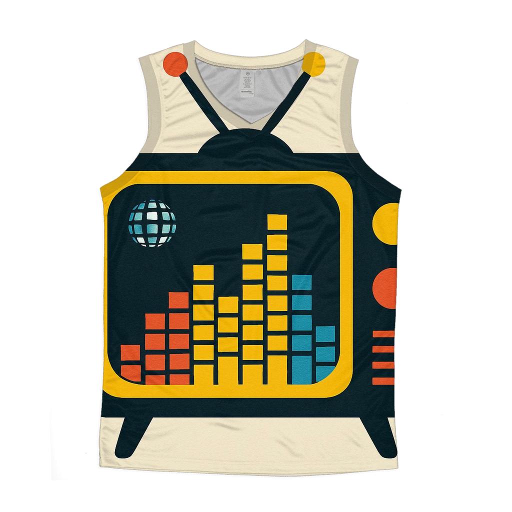 Retro TV Equalizer Skyline cotton sleeveless tops