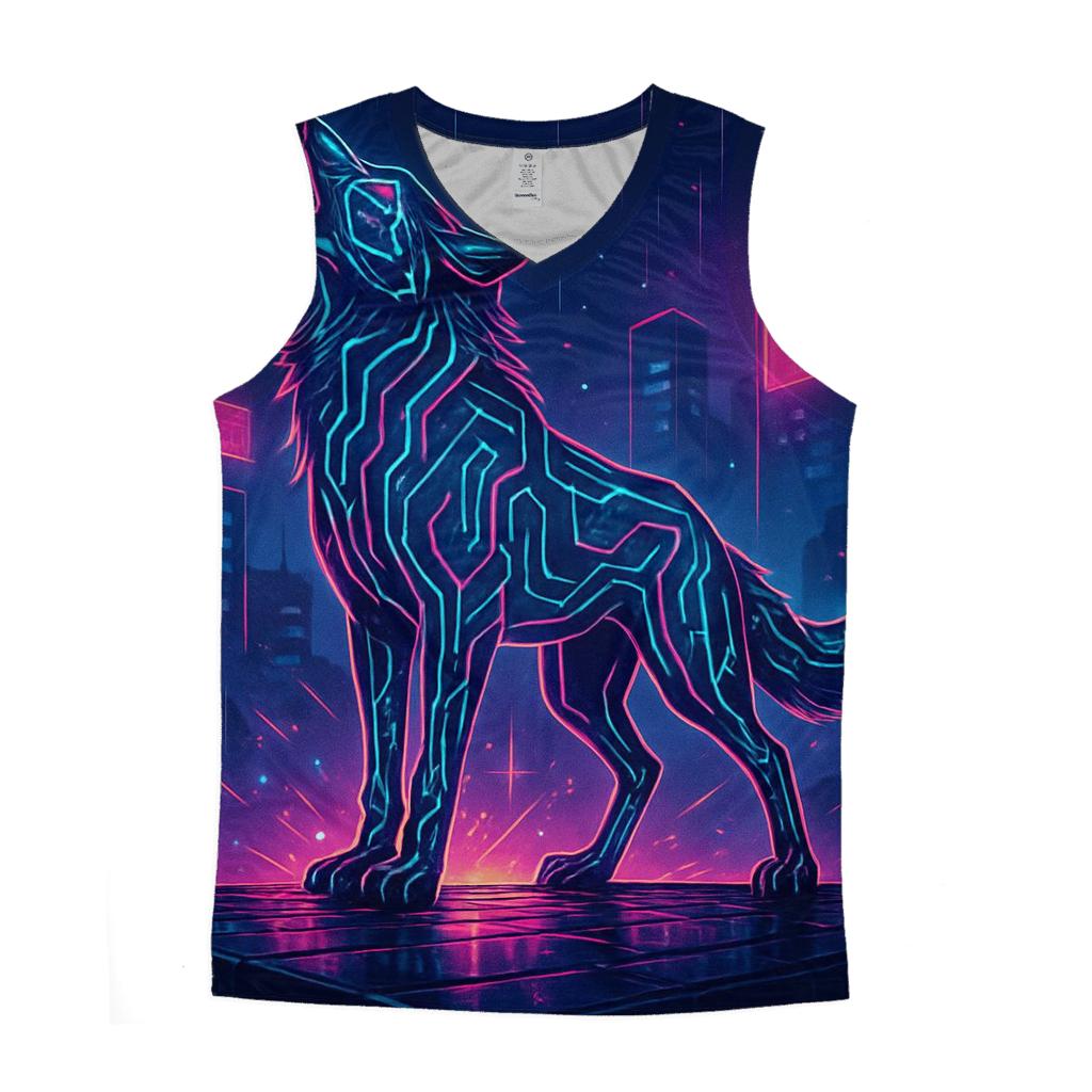 Neon Circuit Howl designer workout tanks