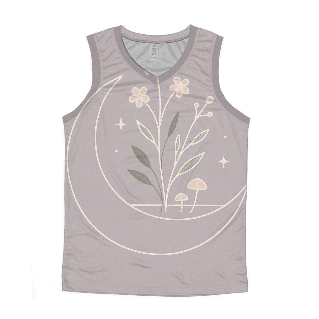 Lunar Garden Minimal Line Art sports performance tank tops