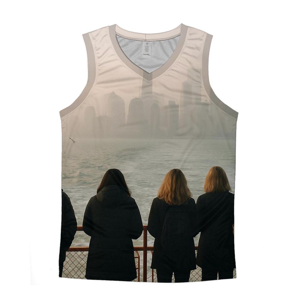 Fogbound Arrival With The Downtown Skyline From The Staten Island Ferry trendy fitted tank tops