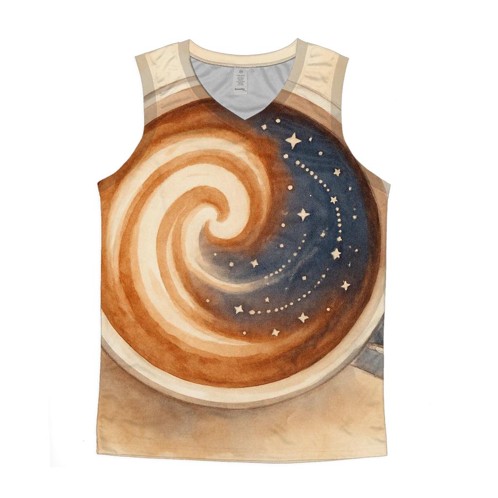 Latte Constellation Swirl graphic print tank tops