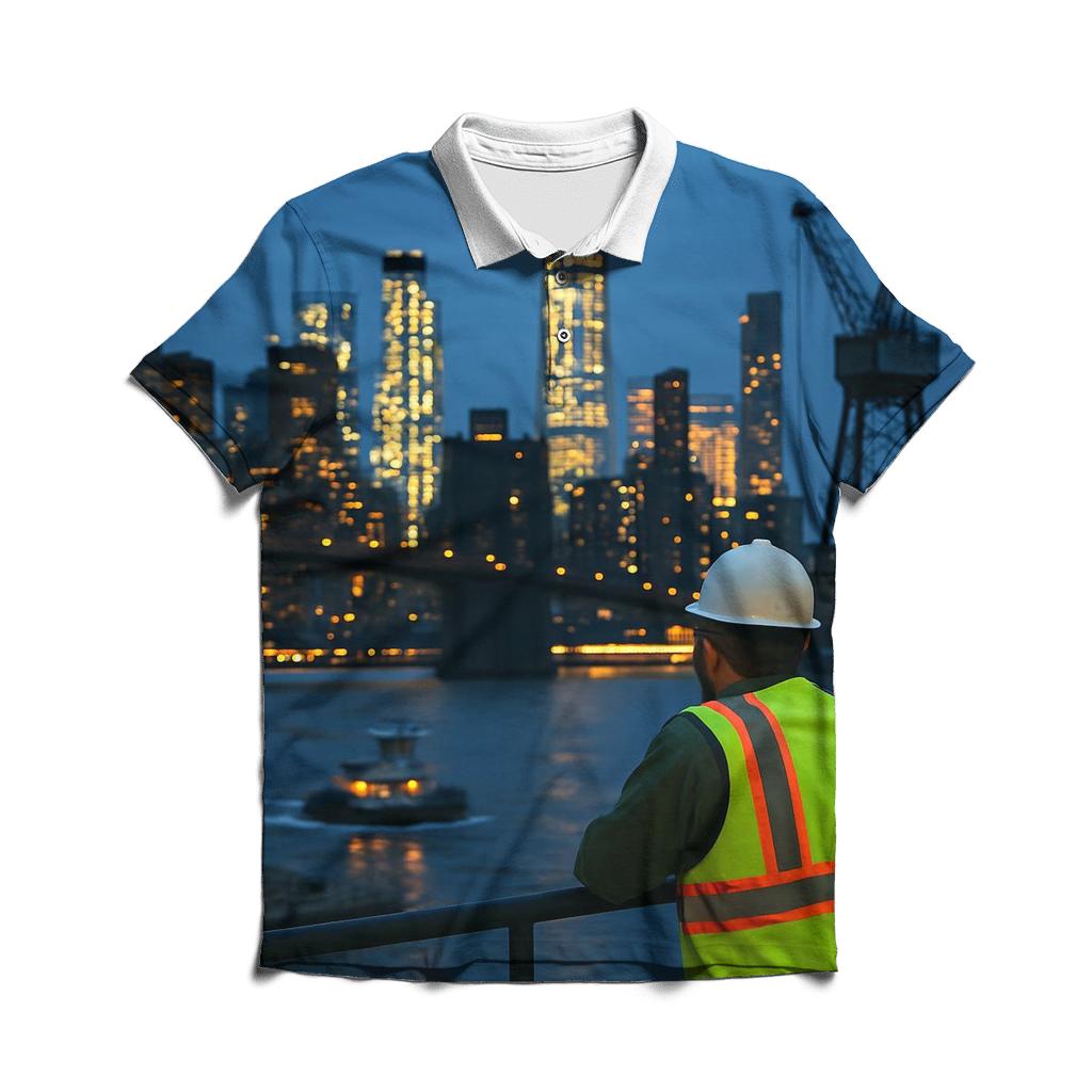 Blue Hour From The Brooklyn Navy Yard Rooftop designer slim fit polos