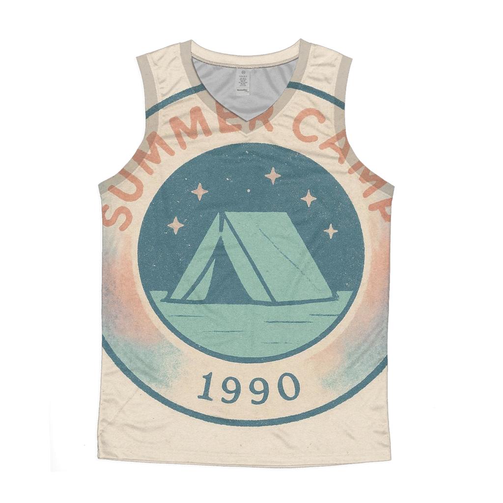 Faded Polaroid Starcamp Badge 1992 graphic print tank tops