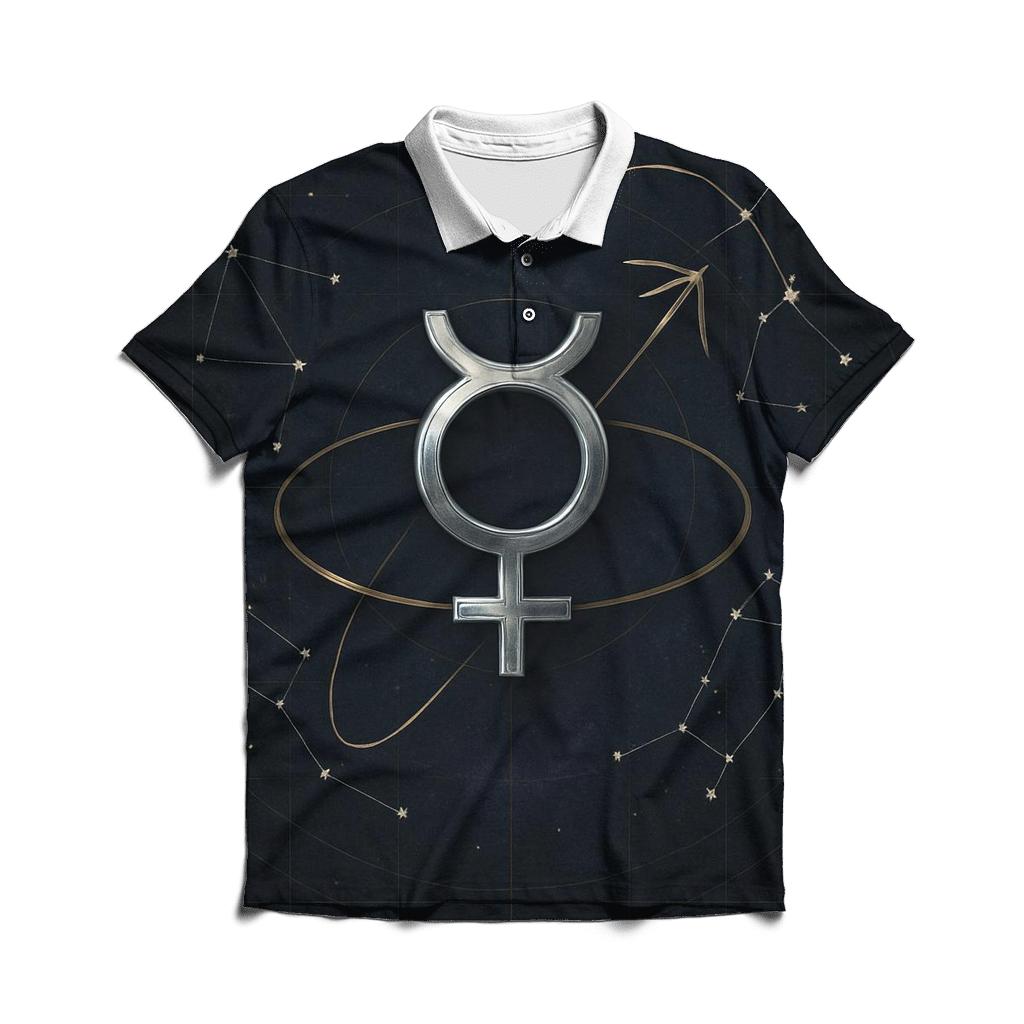 Mercury Retrograde Star Chart Warning stylish collar polo tees