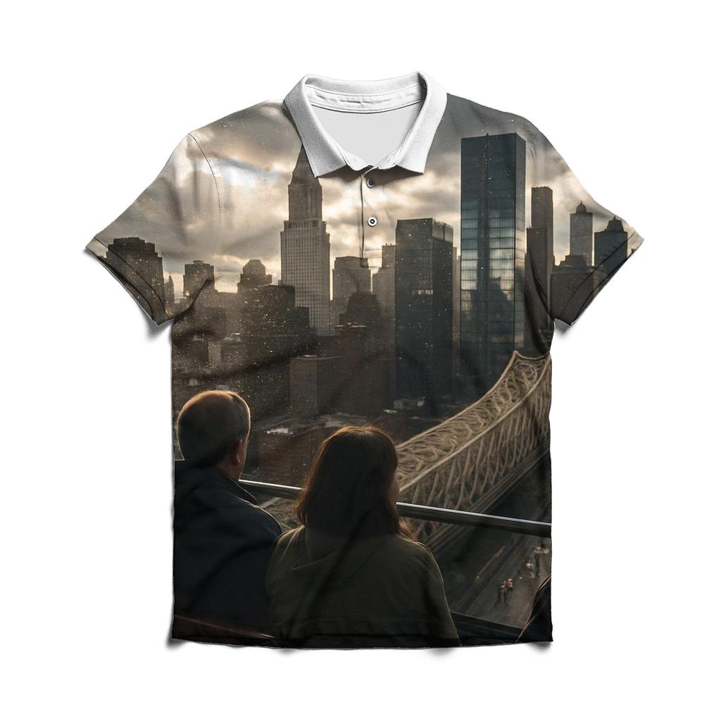 Storm Clearing Over Midtown From Roosevelt Island Tram custom polo shirts