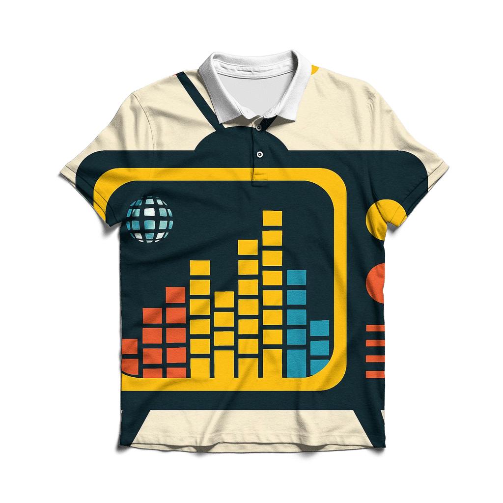 Retro TV Equalizer Skyline custom polo shirts