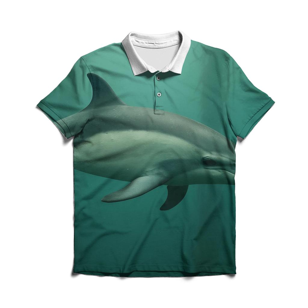 Kelp Forest Pursuit Common Dolphin premium cotton polo shirts