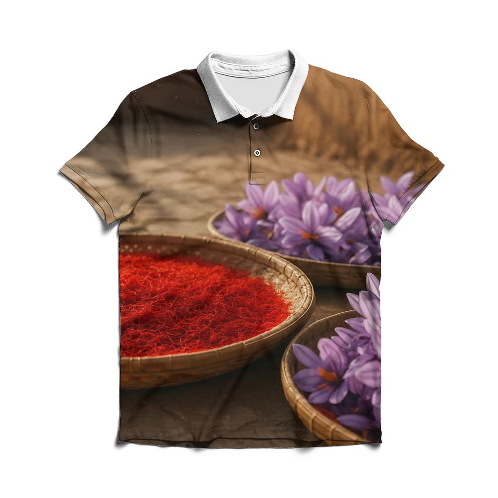 Saffron Crocus Stigmas Drying On Bamboo Trays custom polo shirts