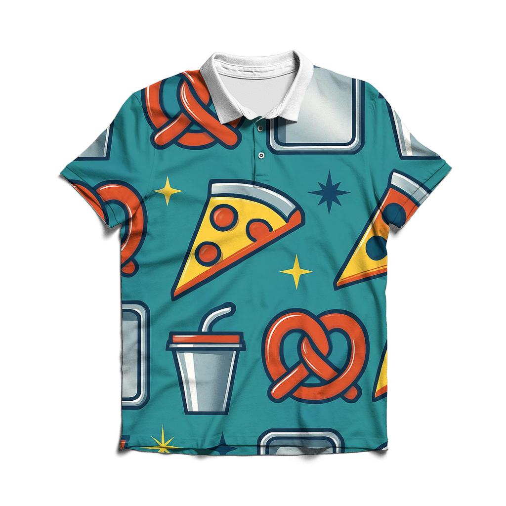 Mall Food Court Chrome Icons stylish collar polo tees