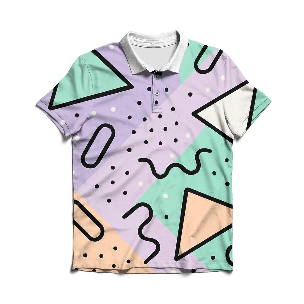 Trapper Keeper Geometry Parade branded logo polo shirts