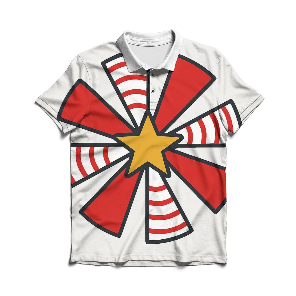 Candy Cane Stripe Starburst casual sports polo shirts