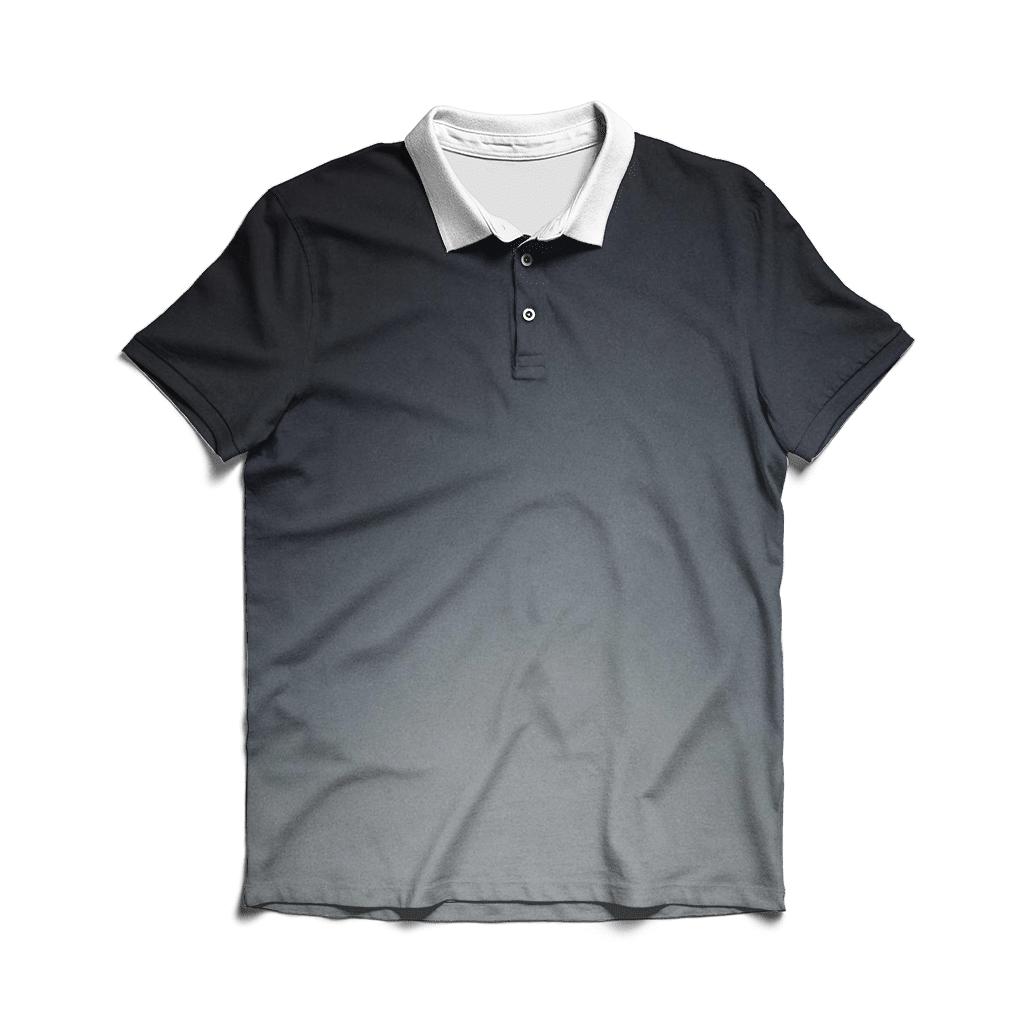 Moonlit Ink Wash Gradient personalized polo shirts