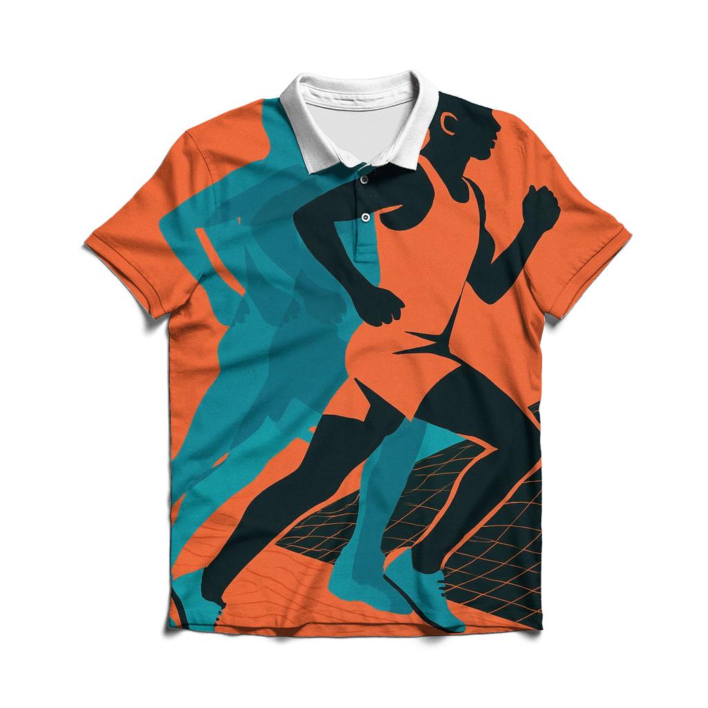 Time Dilation Marathon Ethiopia casual sports polo shirts
