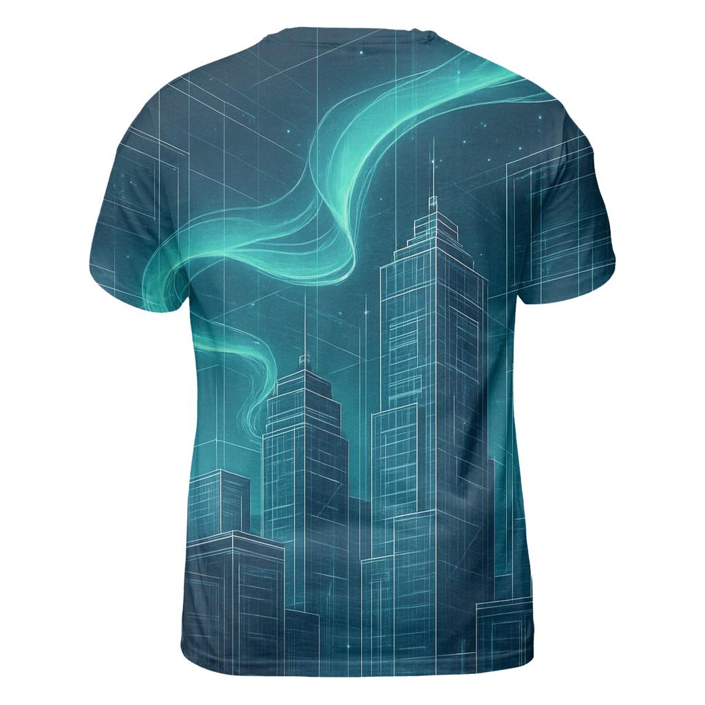 Aurora Blueprint Cityscape trendy printed shirt styles