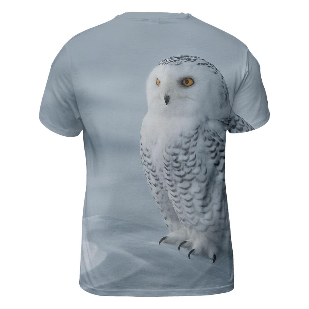 Aurora Stillness Snowy Owl statement graphic shirts