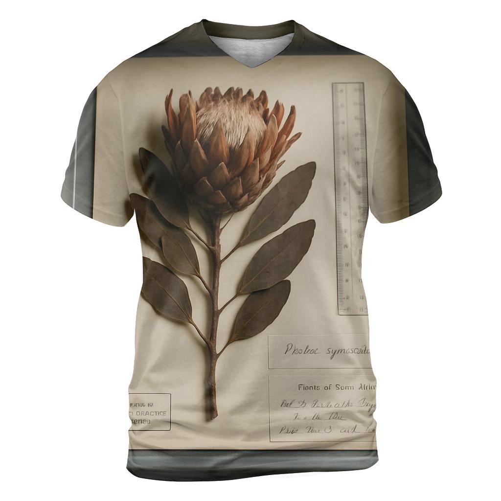 Herbarium Drawer With Protea Specimen Labels custom all-over print shirts