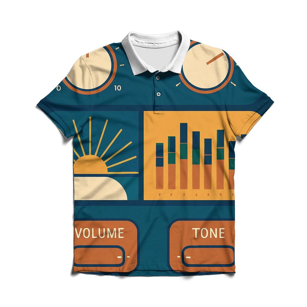 Analog HiFi Dial Sunburst Panels personalized polo shirts