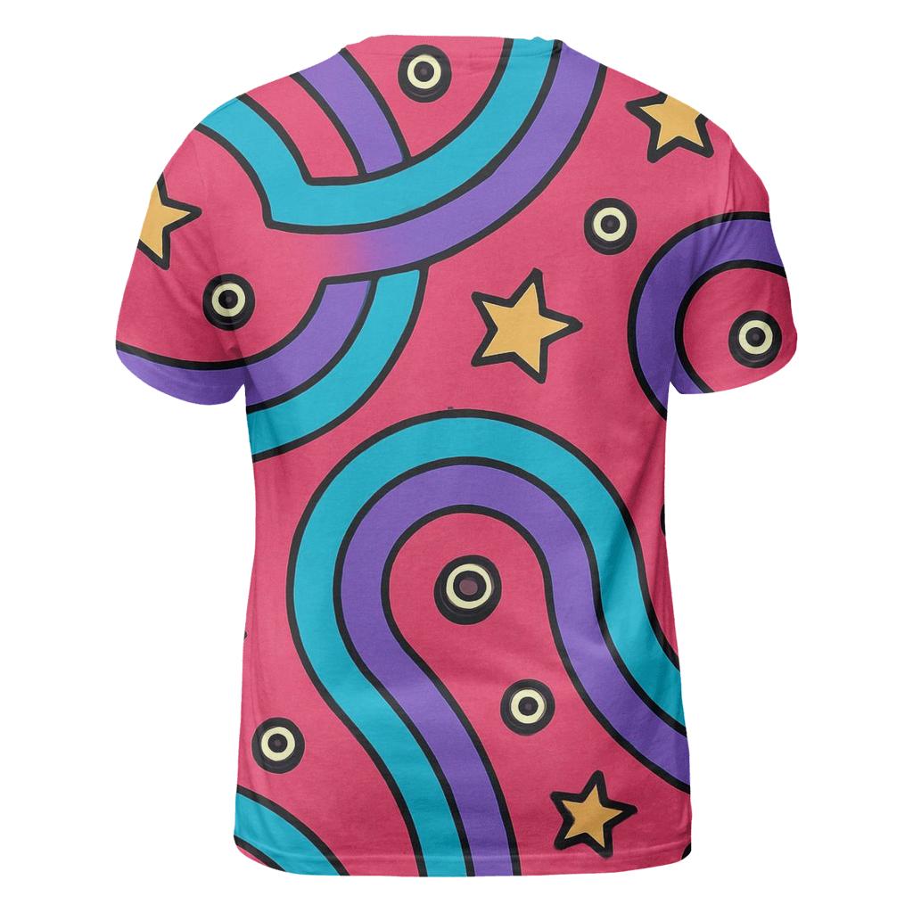 Roller Rink Neon Swirl Map creative print fashion shirts