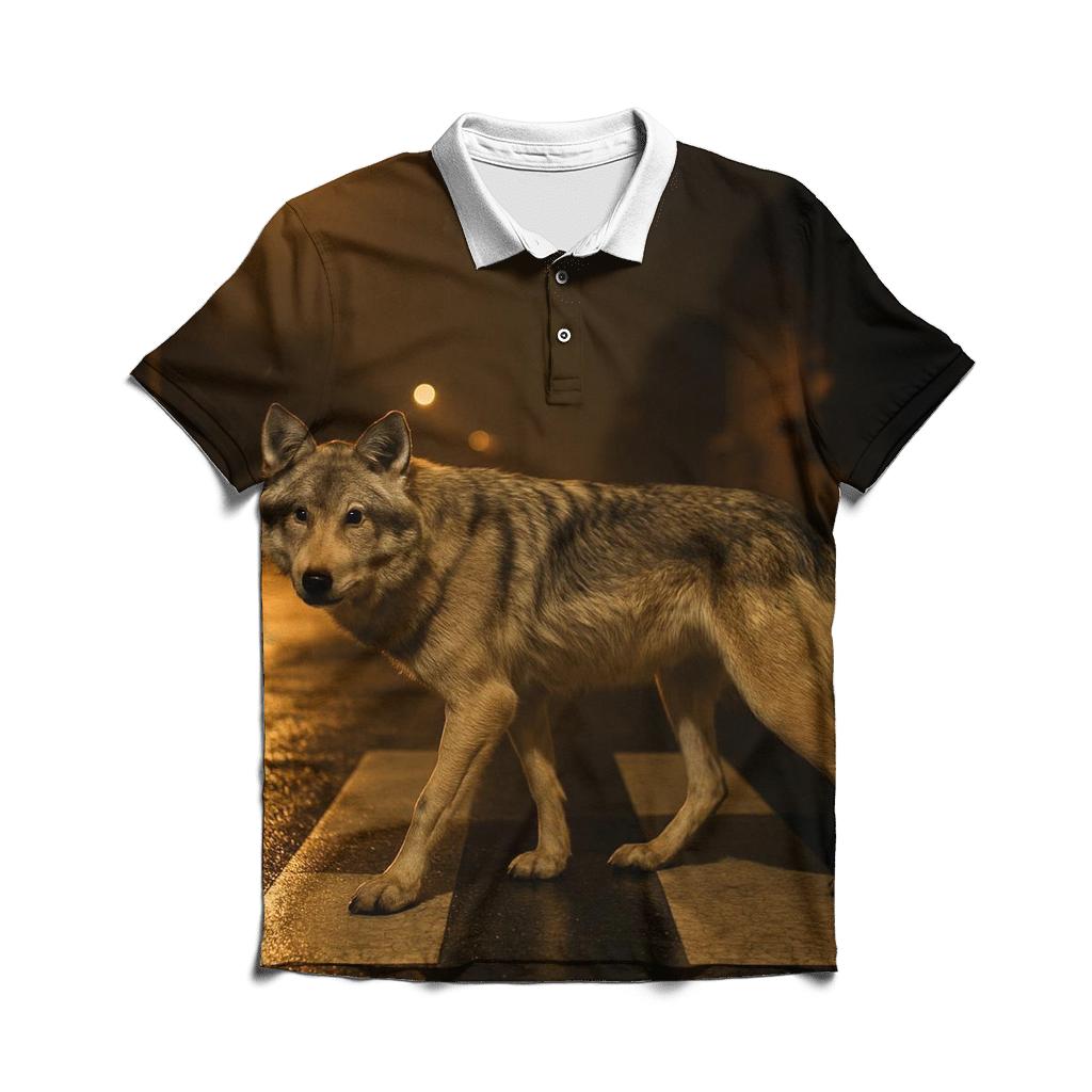Night Crosswalk Urban Fringe Wolf personalized polo shirts