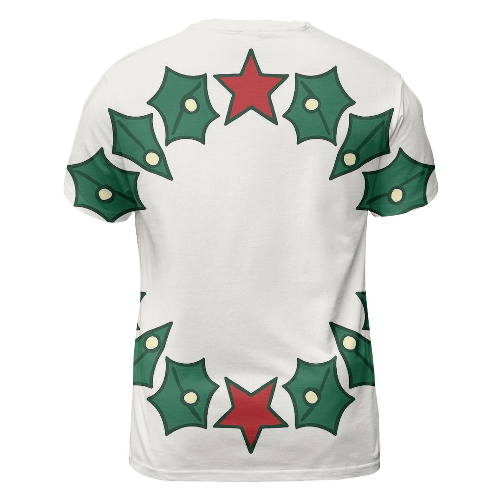 Starlit Holly Wreath Geometry vibrant all-over design tees