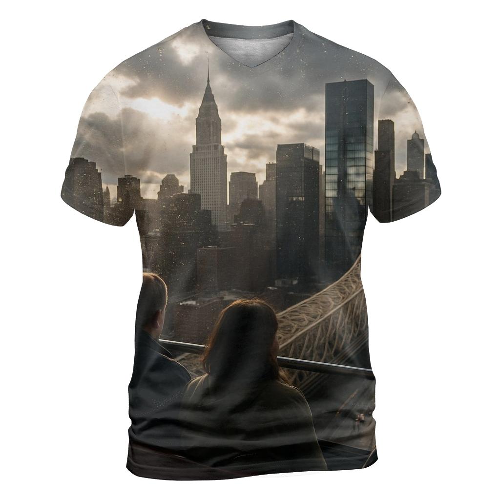 Storm Clearing Over Midtown From Roosevelt Island Tram statement graphic shirts