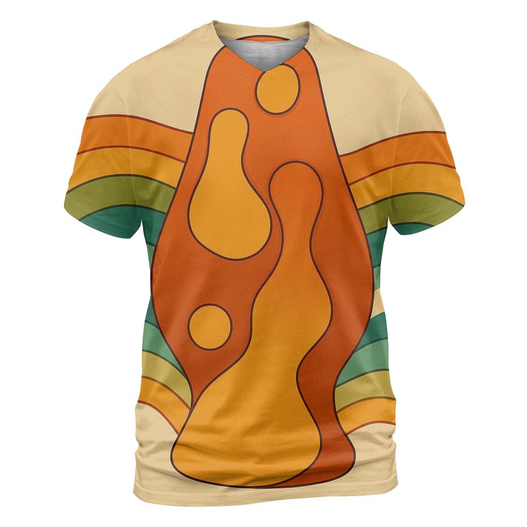 Groovy Lava Lamp Gradient Waves trendy printed shirt styles