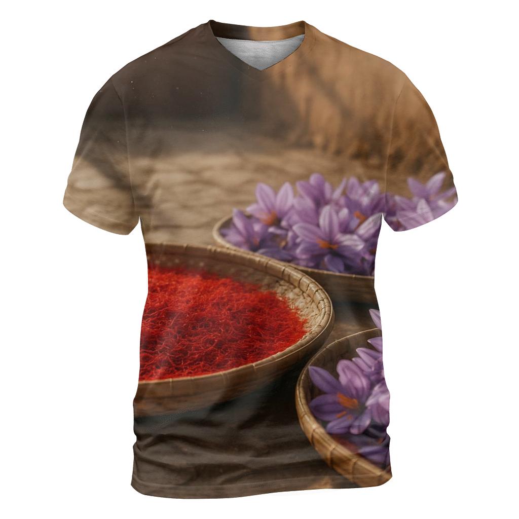 Saffron Crocus Stigmas Drying On Bamboo Trays designer pattern shirts