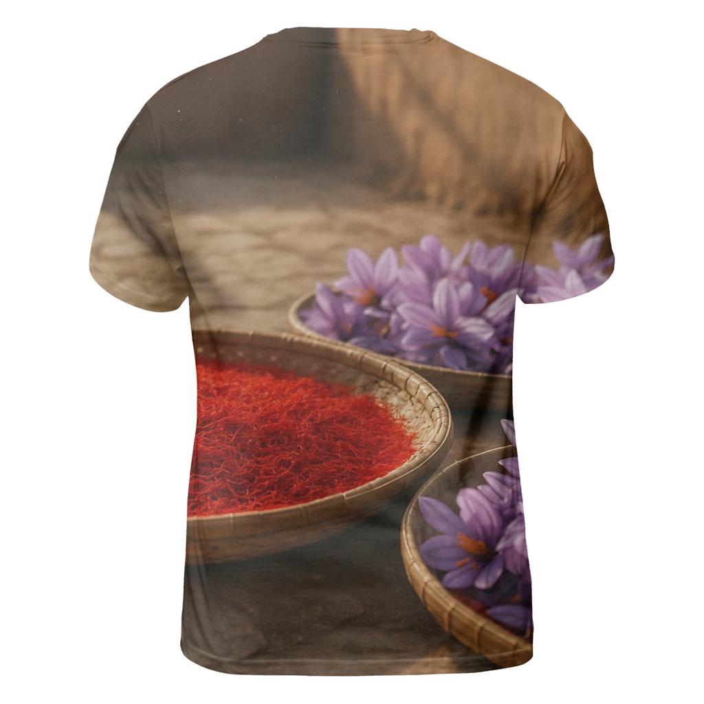 Saffron Crocus Stigmas Drying On Bamboo Trays designer pattern shirts