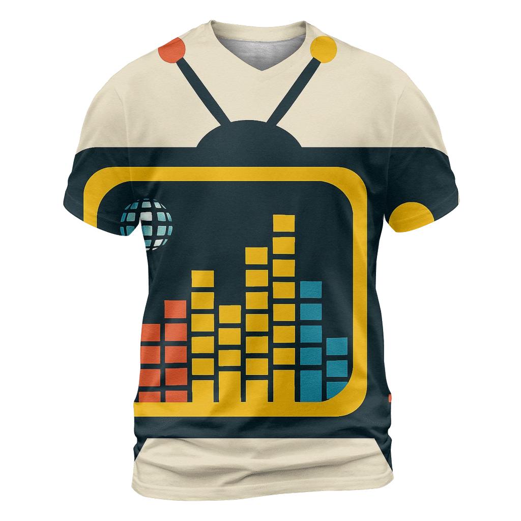 Retro TV Equalizer Skyline trendy printed shirt styles
