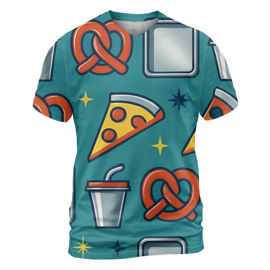 Mall Food Court Chrome Icons trendy printed shirt styles