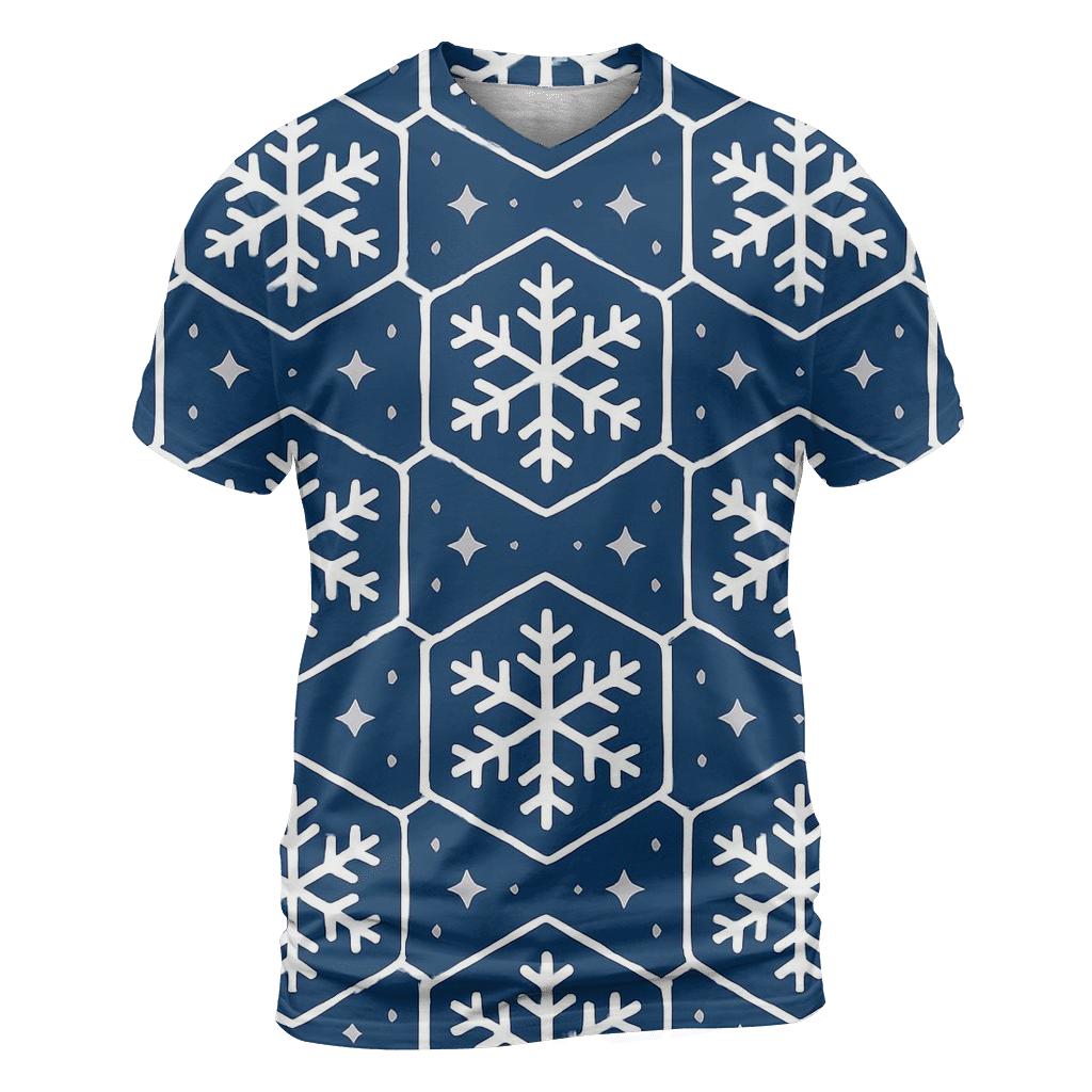 Snowflake Lattice Night Pattern creative print fashion shirts