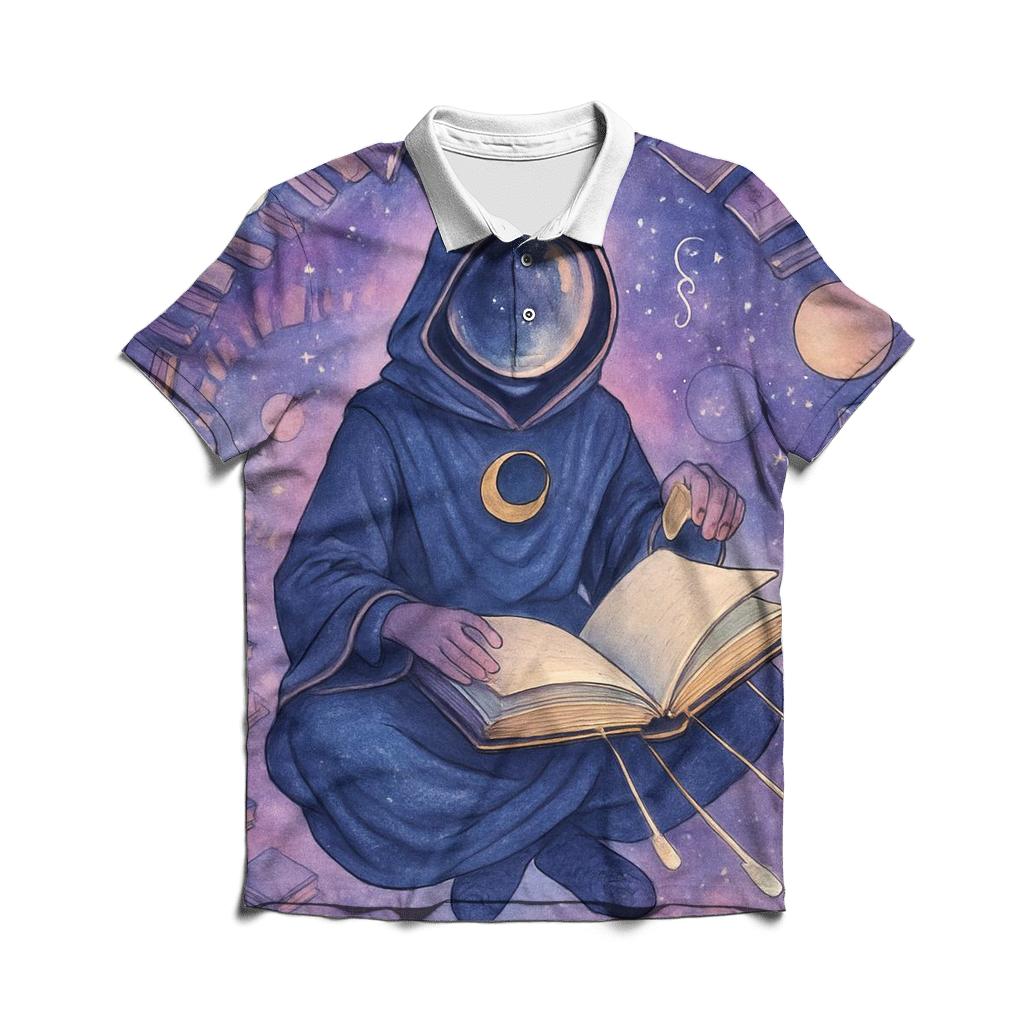 The Library Of Comet Whispers custom polo shirts