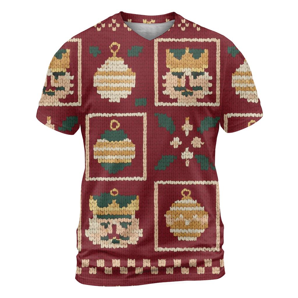 Ugly Christmas Nutcracker And Ornament Lattice Design vibrant all-over design tees