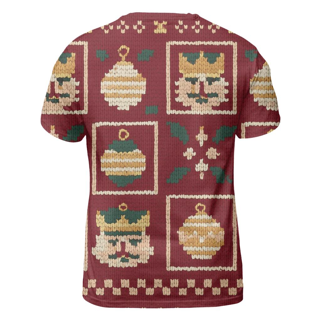 Ugly Christmas Nutcracker And Ornament Lattice Design vibrant all-over design tees