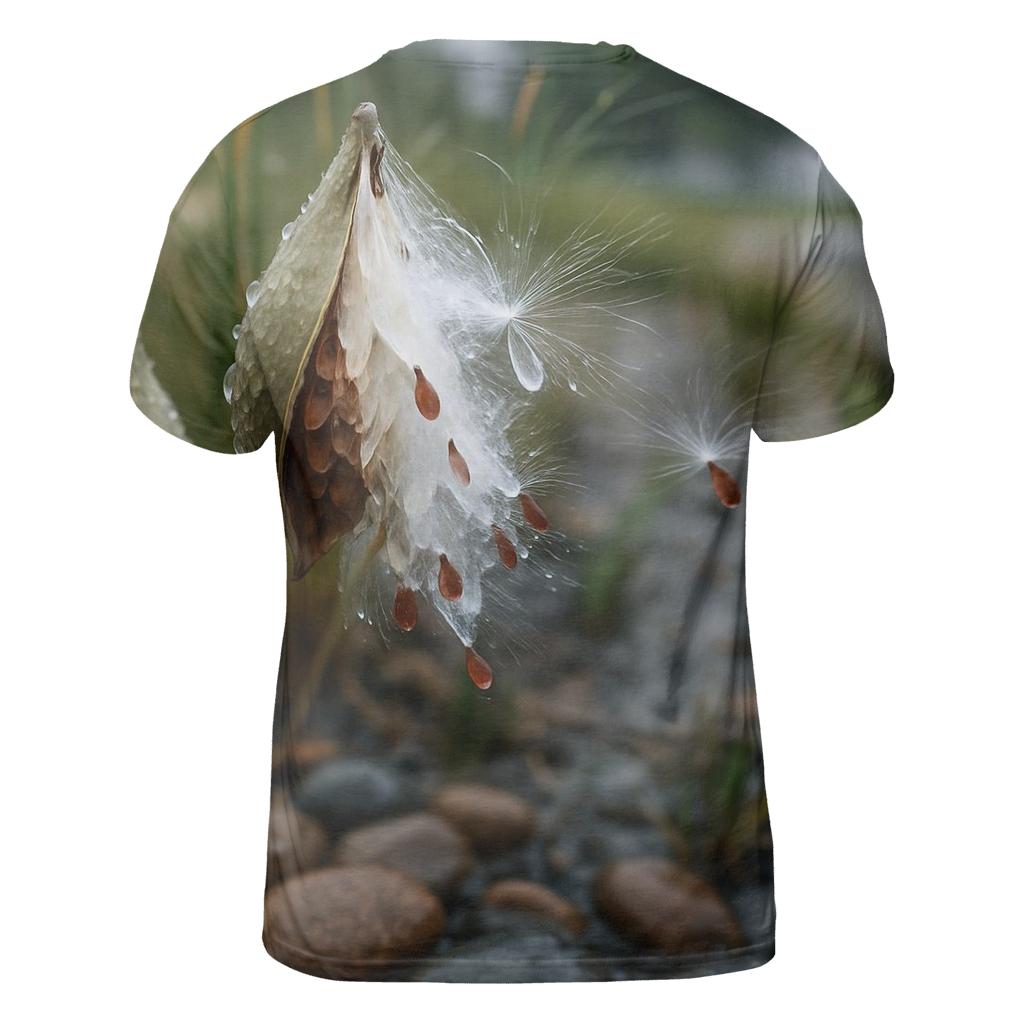 Rain Garden Milkweed Pods Releasing Silk Floss personalized full print shirts