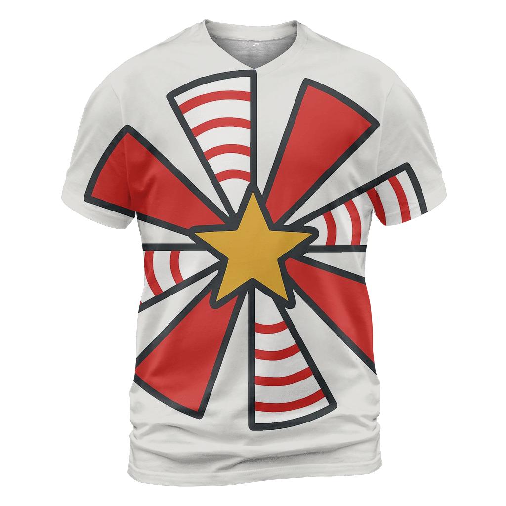 Candy Cane Stripe Starburst creative print fashion shirts