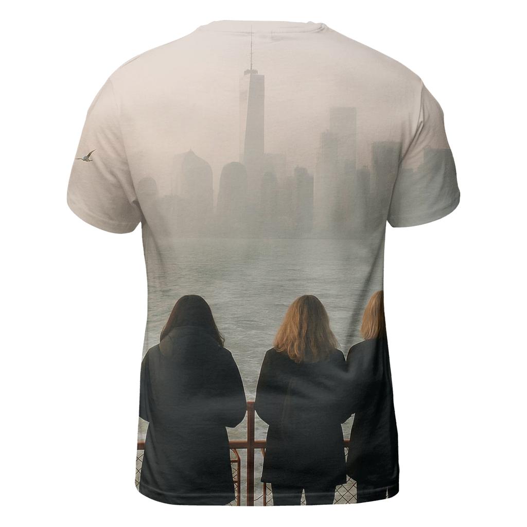 Fogbound Arrival With The Downtown Skyline From The Staten Island Ferry designer pattern shirts