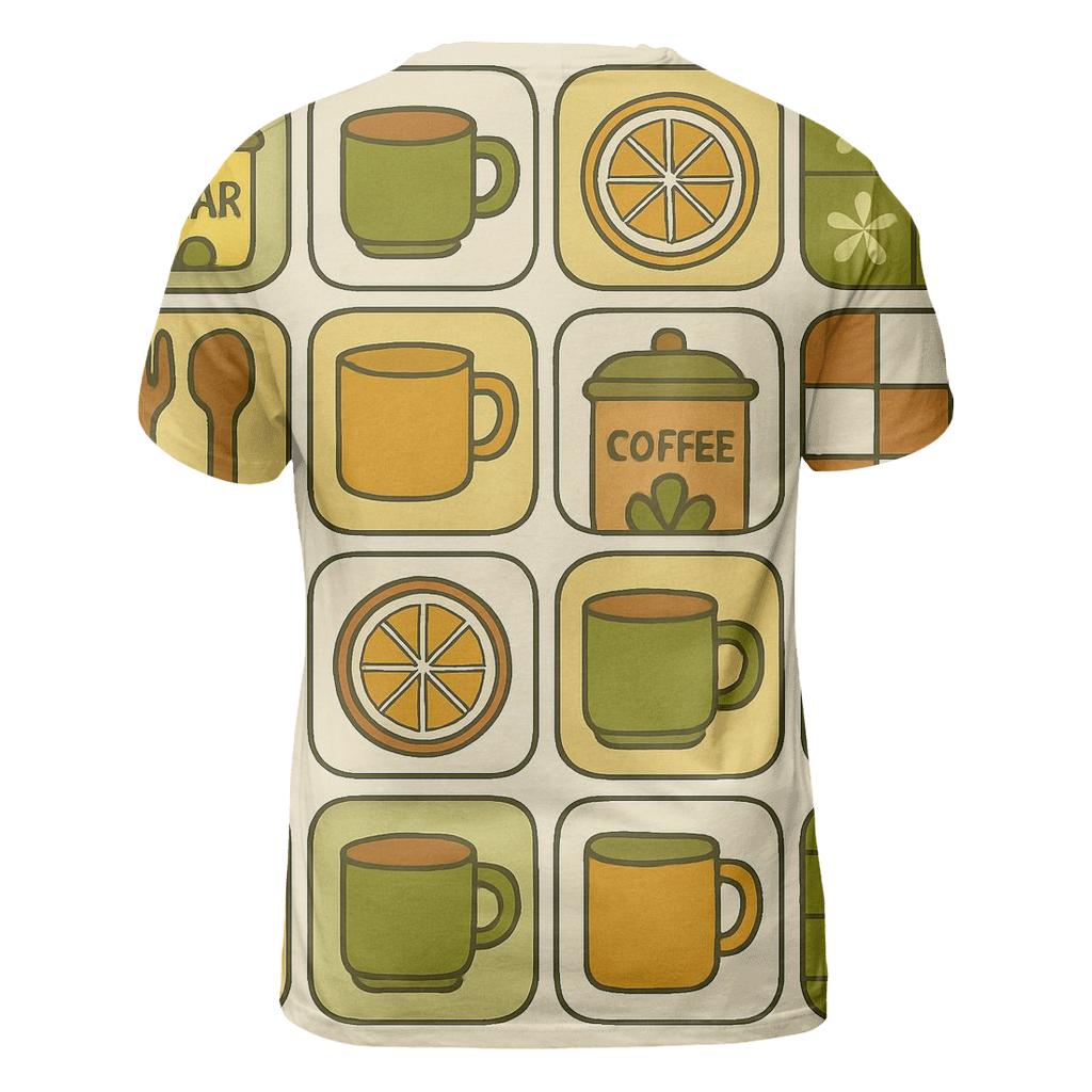 Seventies Kitchen Canister Doodle Grid designer pattern shirts