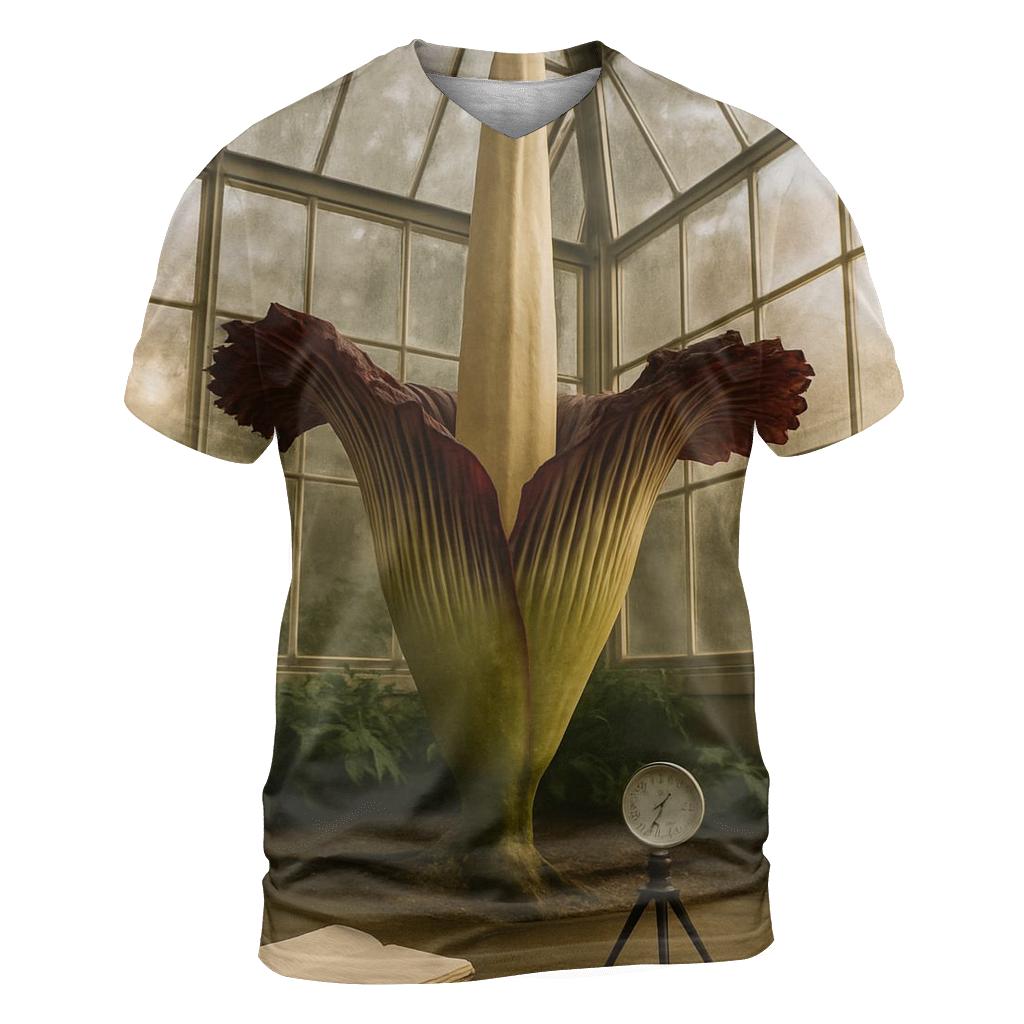 Botanical Conservatory Titan Arum Bloom With Measurement Tools custom all-over print shirts