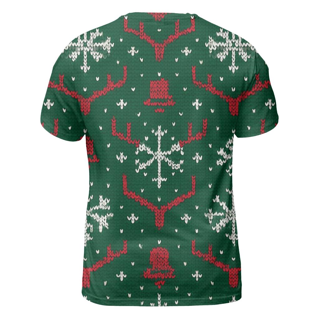 Ugly Christmas Reindeer Antler Chevron Jamboree Design trendy printed shirt styles