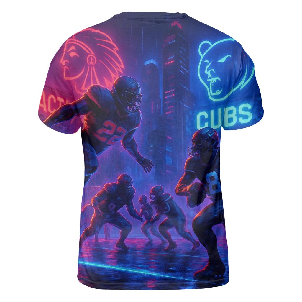 Neon Rooftop Rumble Braves Vs Cubs vibrant all-over design tees